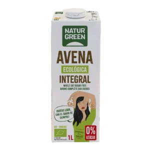 NaturGreen Bebida de avena Integral 0% azúcares Bio 1L