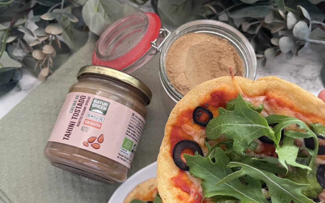 pesto vegano de espinacas y tahini tostado