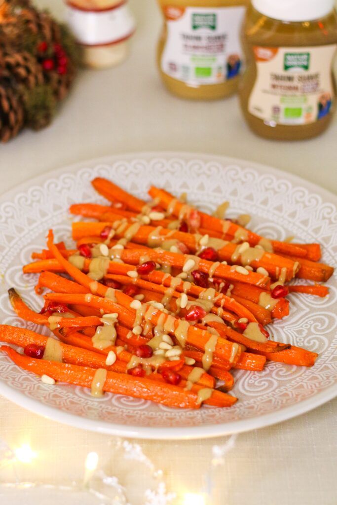 zanahorias al horno con salsa de tahini
