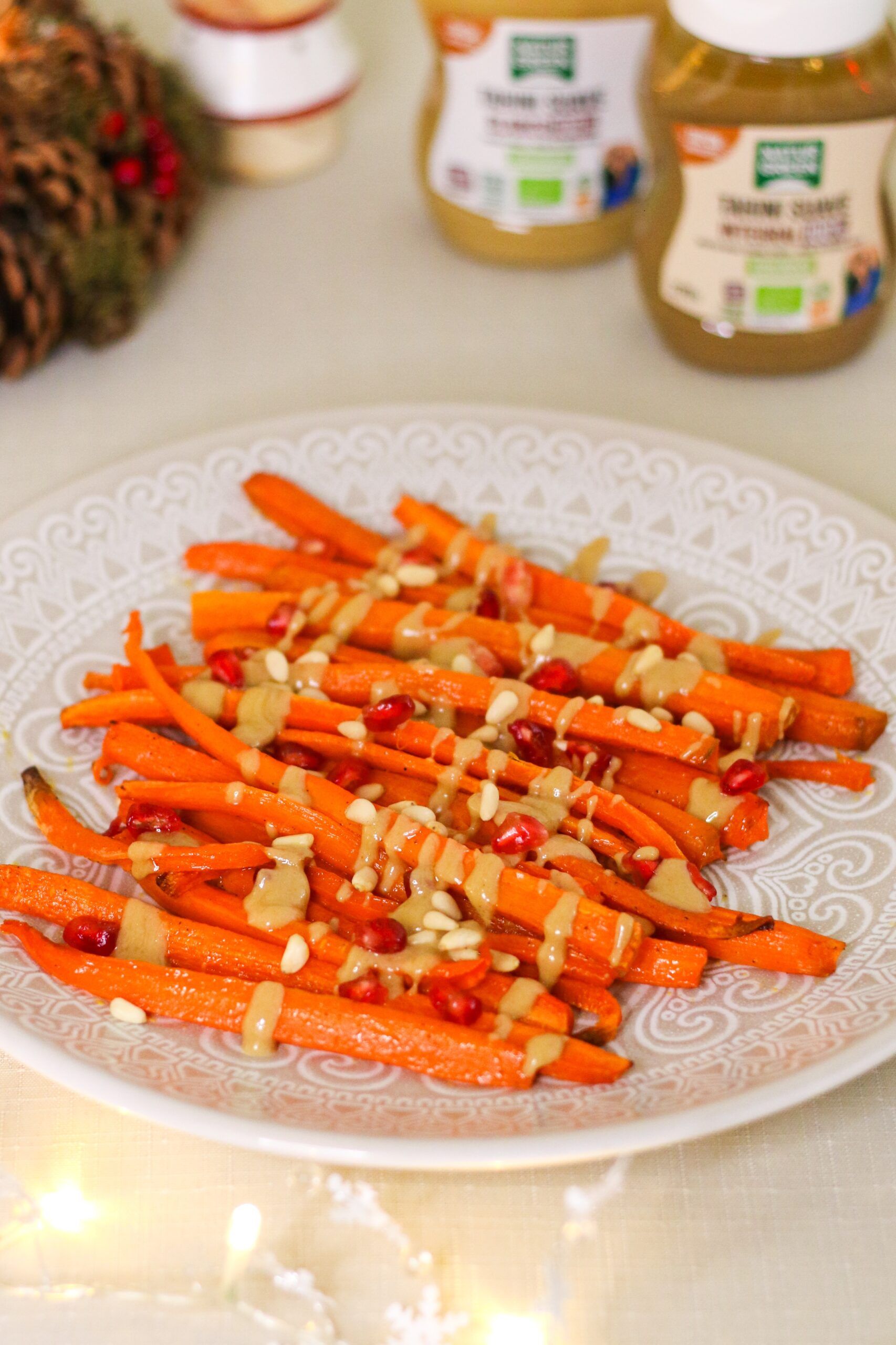 zanahorias al horno con salsa de tahini